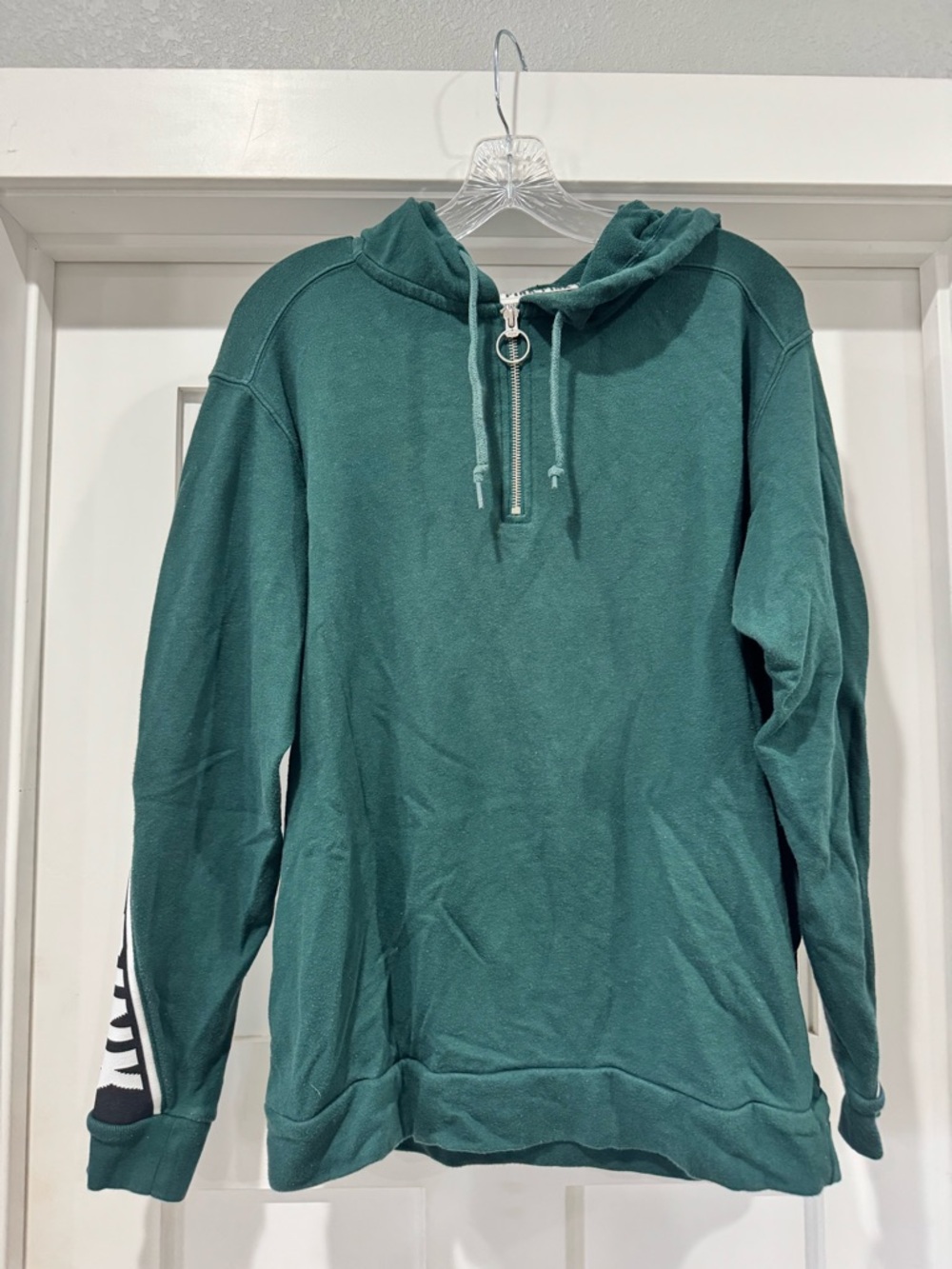Victoria's Secret Teal Quarter-Zip Hooded Sweater